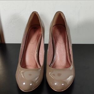 Corso Como Taupe Patent Leather Pumps